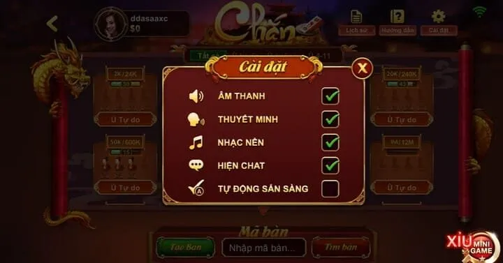 Khám phá giao diện của game Chắn Sunwin có gì?